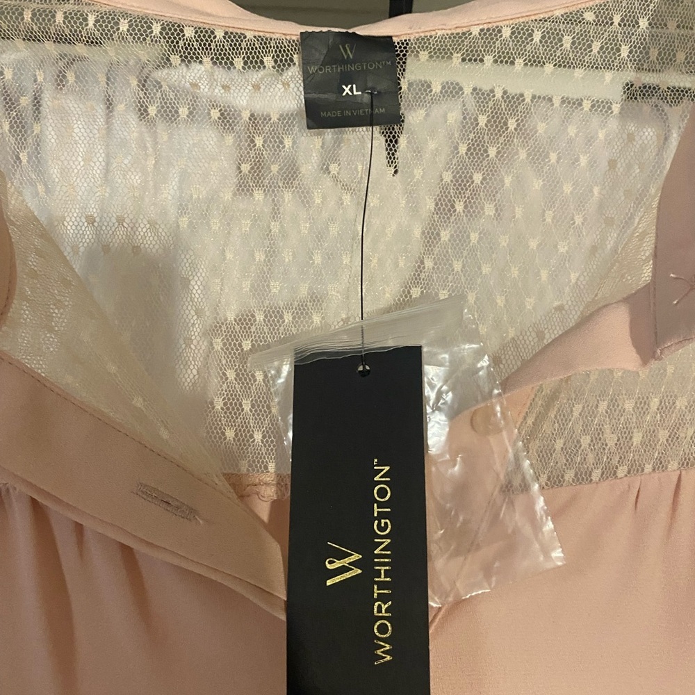 Worthington Blush and Cream Blouse - Picture 3 of 3